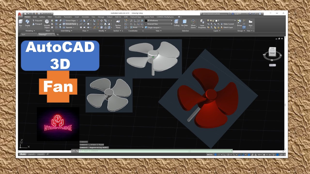 AutoCAD - 3D Fan modeling tutorial