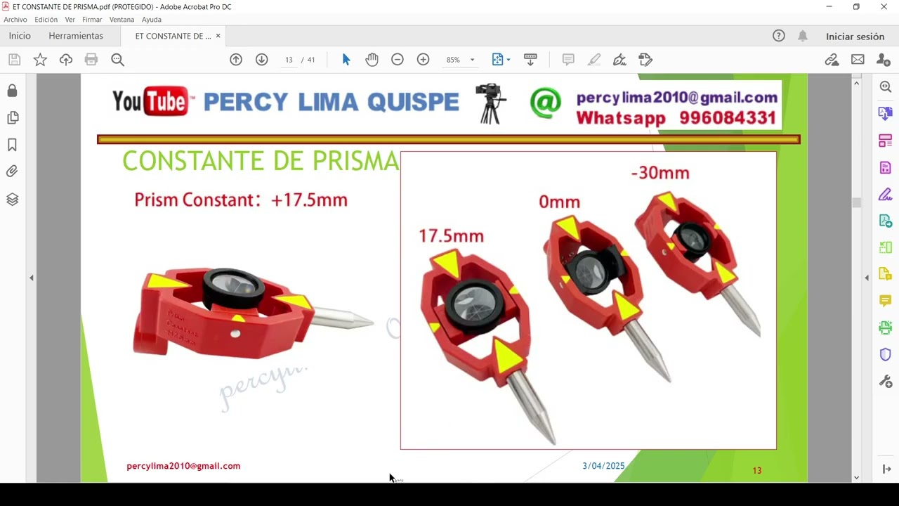 CURSO DE ESTACION TOTAL CONSTANTE DE PRISMA