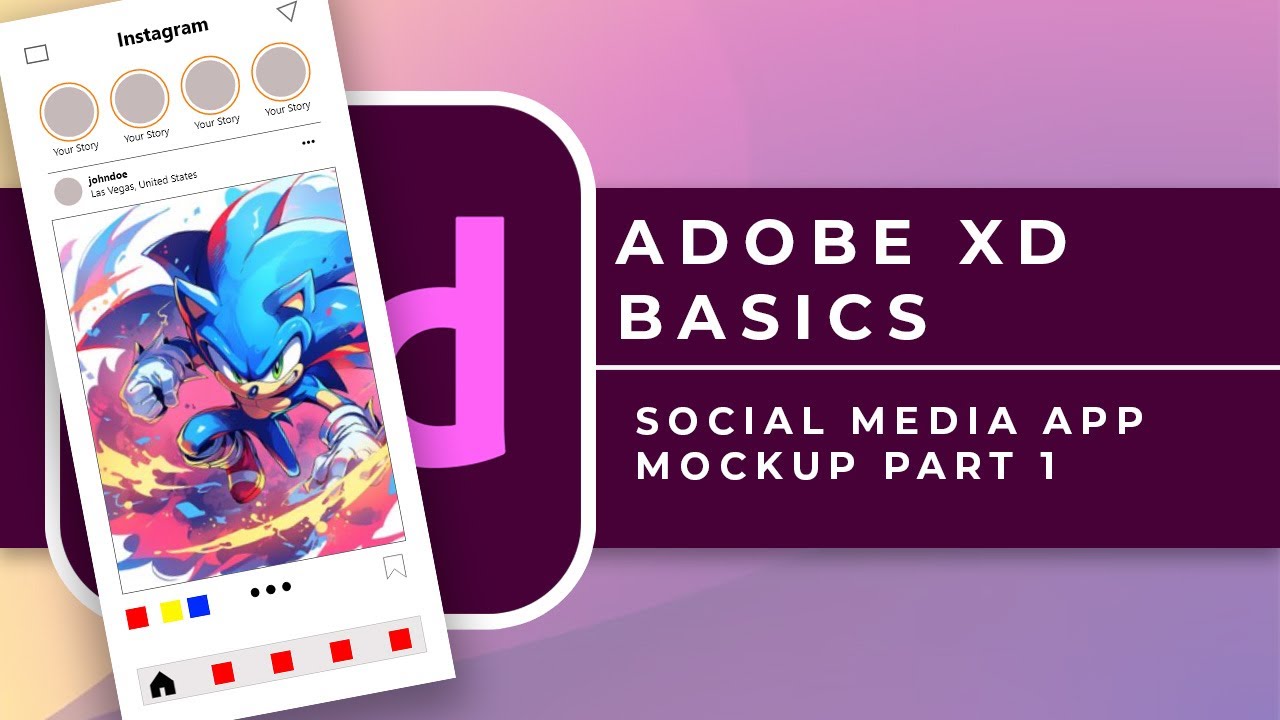 Adobe XD    Social Media App Mockup Part 1