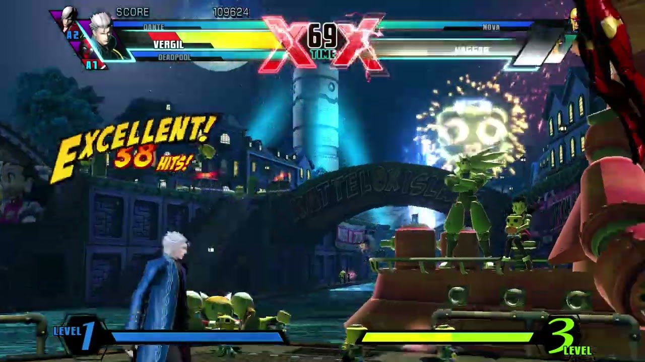 Ultimate Marvel Vs. Capcom 3 Dante-Deadpool-Vergil Very Hard Playthrough
