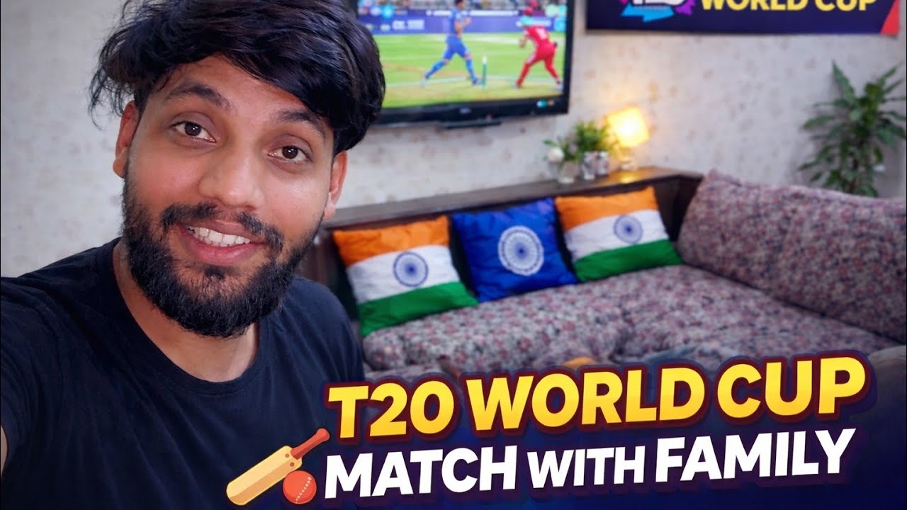 T20 World Cup Match With Family 😍 | Ghar Pe Cricket Fever! 🏏| Satyam Singh | ShortCut Vlogs & Talks