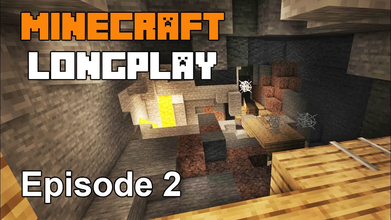 Minecraft Longplay Episode 2 - Mineshaft Exploration, Resource Gathering, and Mining (No Commentary)