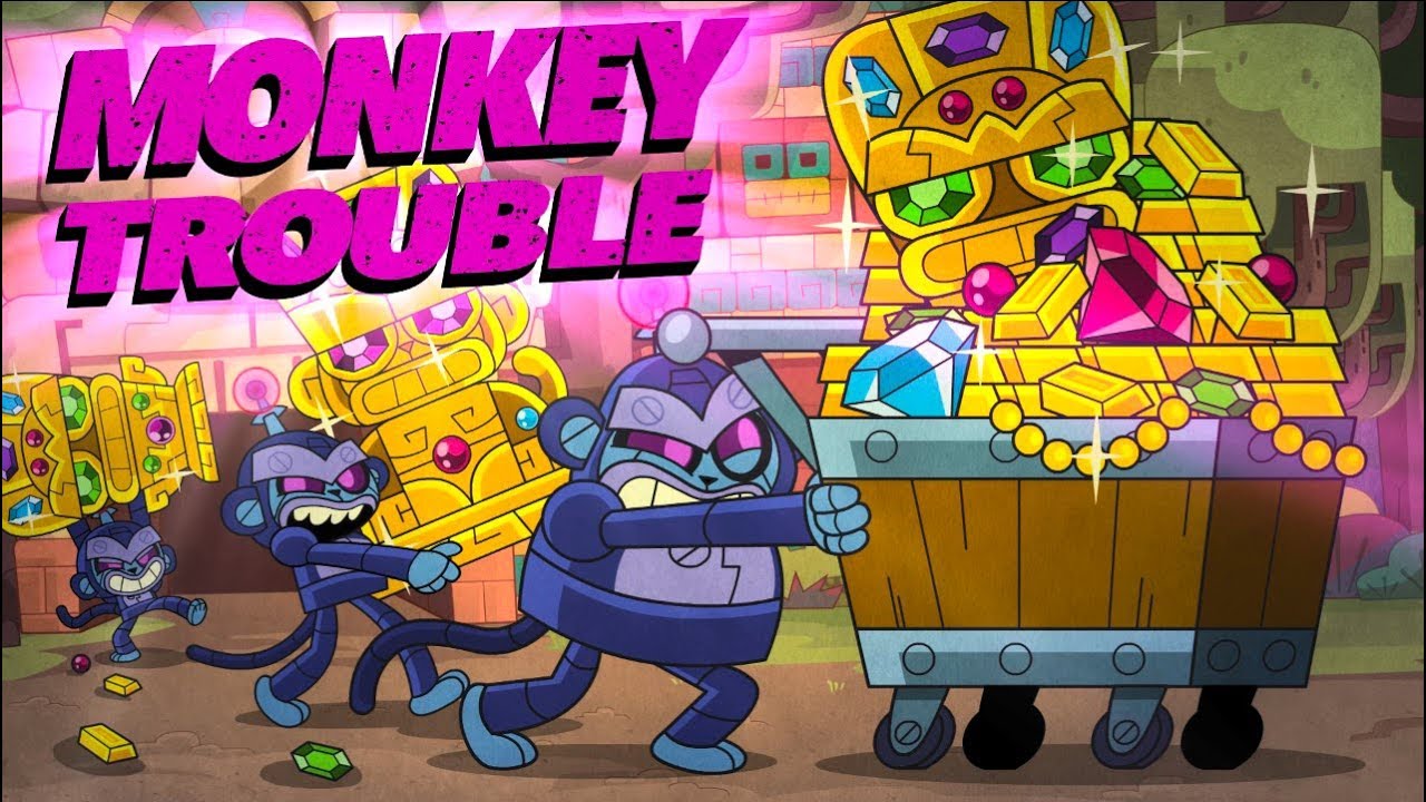 Chuck Chicken Power Up - Monkey Trouble - Action Cartoon