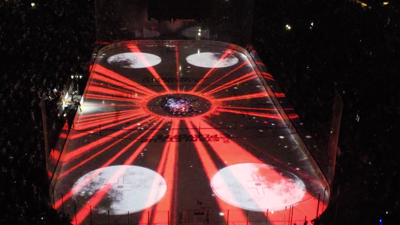 Columbus Blue Jackets pre game light show! It's Time!