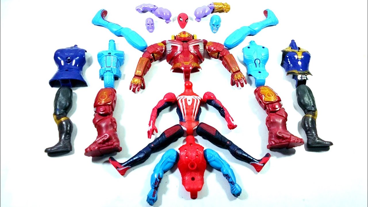 AVENGERS SUPERHERO TOYS HULK BUSTER VS SPIDER-MAN MILES MORALES VS CAPTAIN AMERICA VS THANOS...