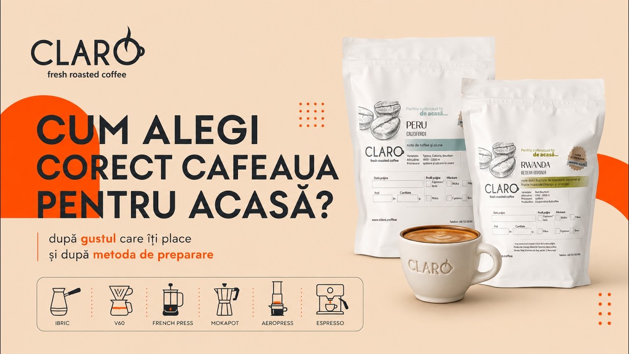 Cum alegi corect cafeaua pentru acasa in functie de preferintele de GUST si de METODA DE PREPARARE?☕