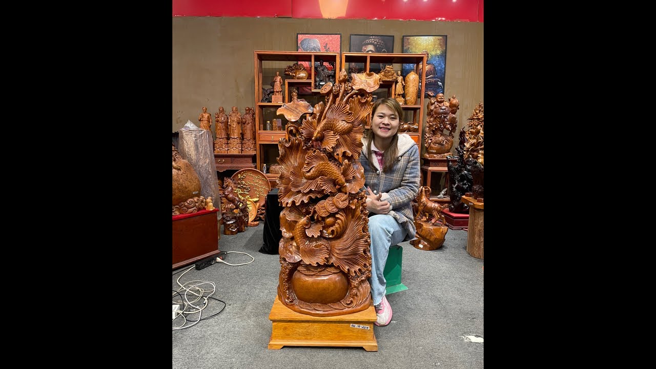 đồ gỗ mộc vân hi giao lưu đấu giá báo giá nhiều tác phẩm tượng phong thủy đẹp, đẳng cấp