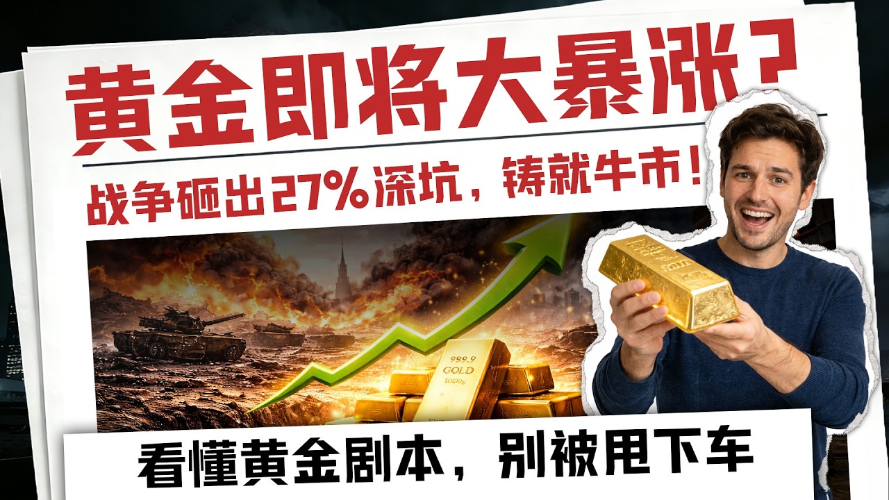 【紧急】黄金牛市即将开启？打仗黄金暴跌27%，其实是暴涨前兆？全是华尔街搞的鬼？老美面对39万亿巨债只能拼命印钱，你现在割肉，就是把发财机会白白送给富人！