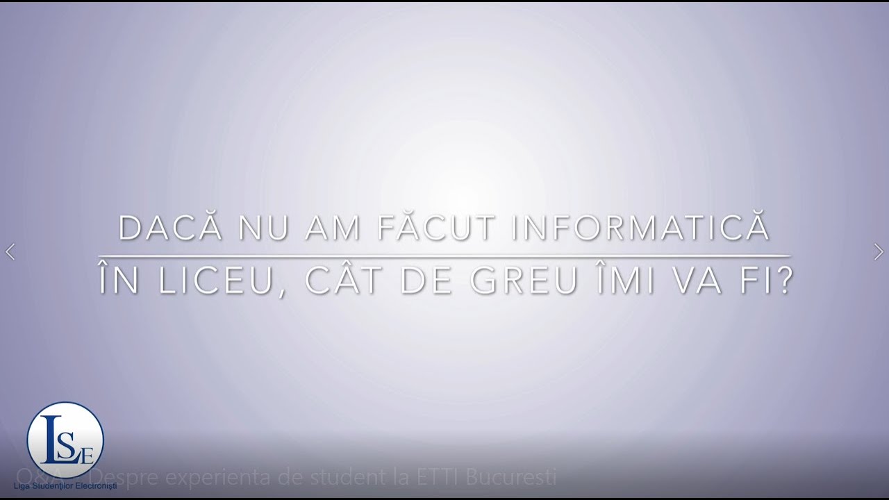 Q&A - Despre experienta de student la ETTI Bucuresti