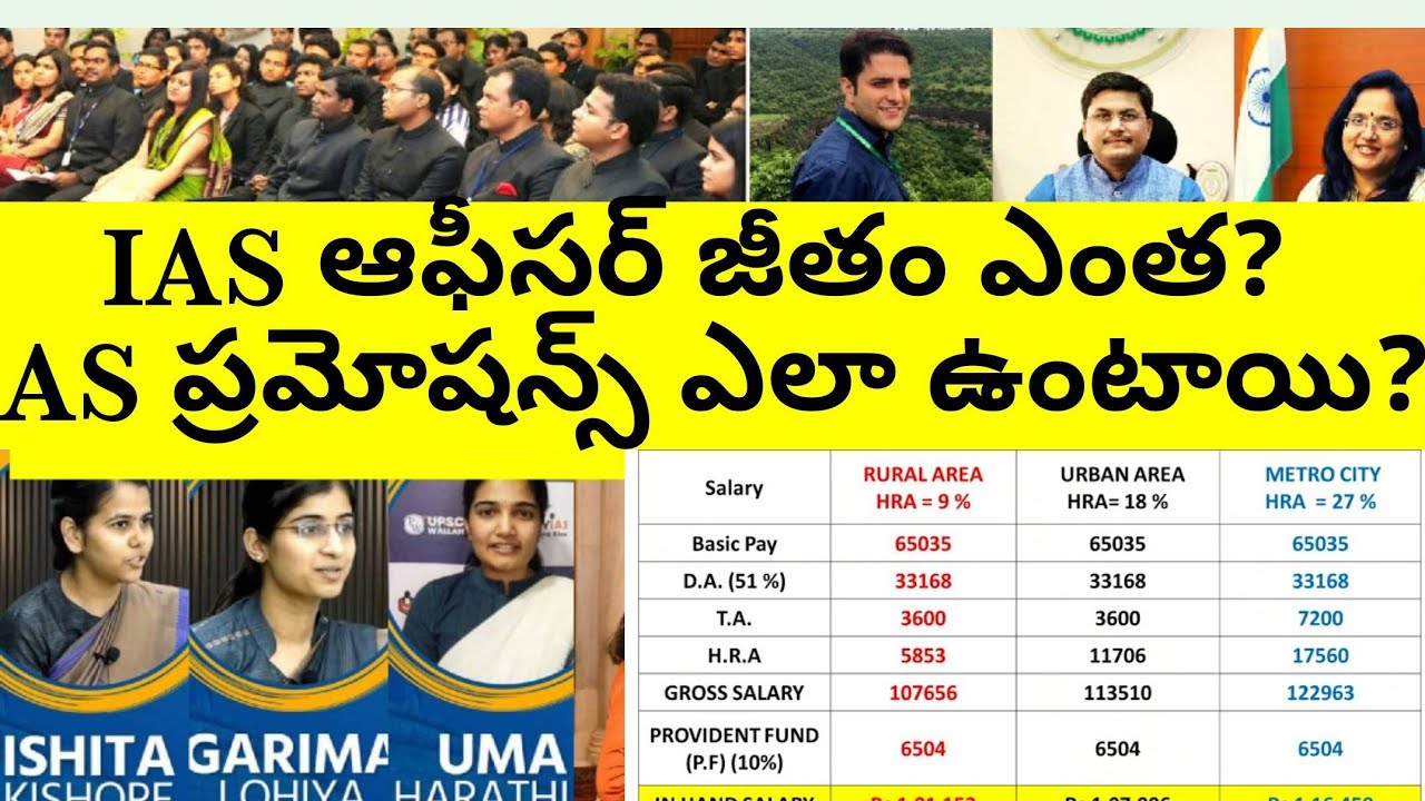 SALARY AND PROMOTIONS OF  IAS OFFICER IN TELUGU