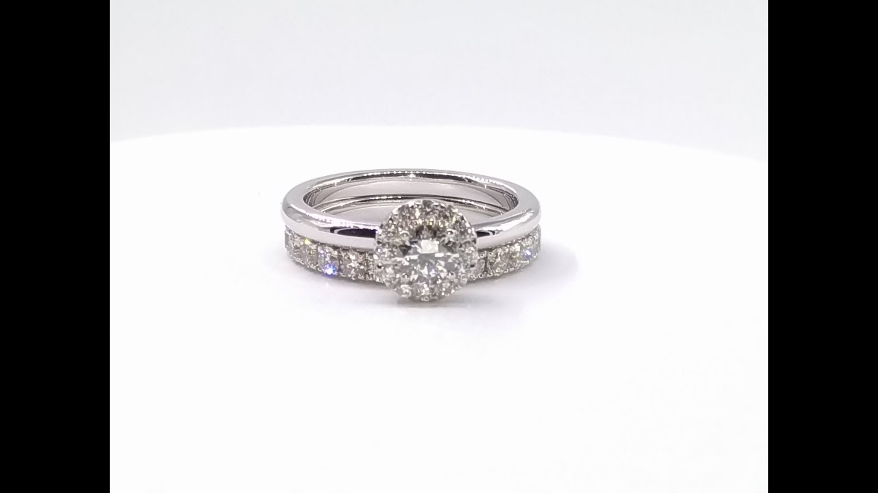 DIAMOND ENGAGEMENT RING WITH KISSING HALO BY GEMRIZE