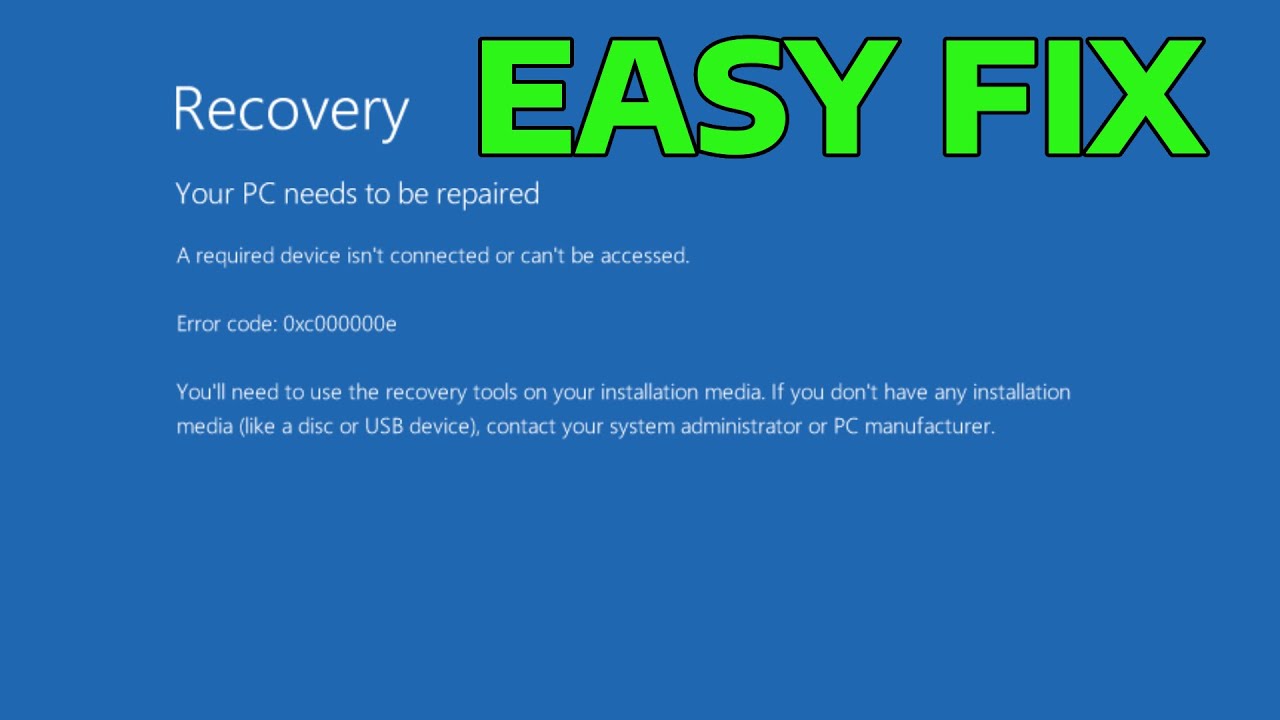 How To Fix Error Code 0xc000000e in Windows 11