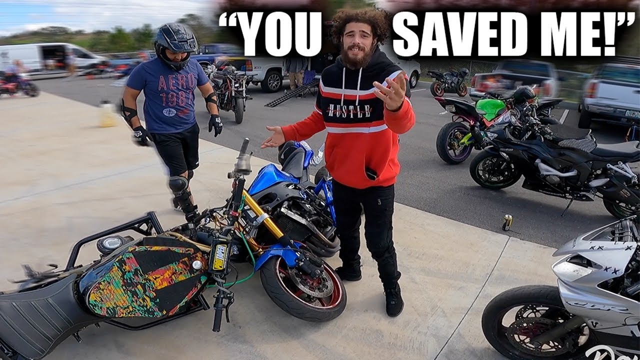 Crashing My Bike Into Other Bikes To Save The Spectators!