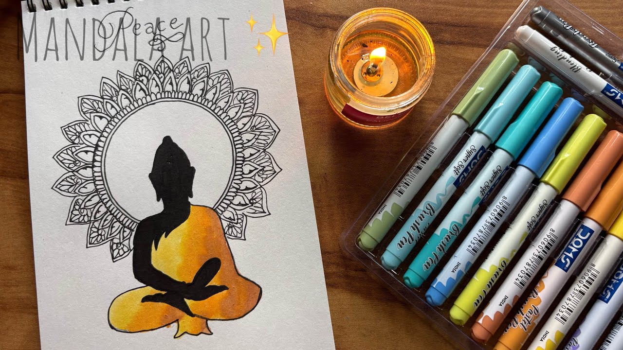 🎶 Satisfying Mandala Drawing ASMR | Calm & Meditative | #trending #budha 