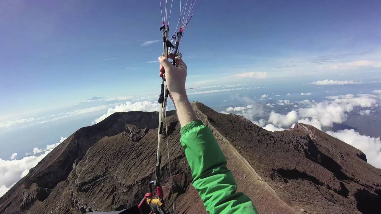 Bali paragliding from Mt Agung