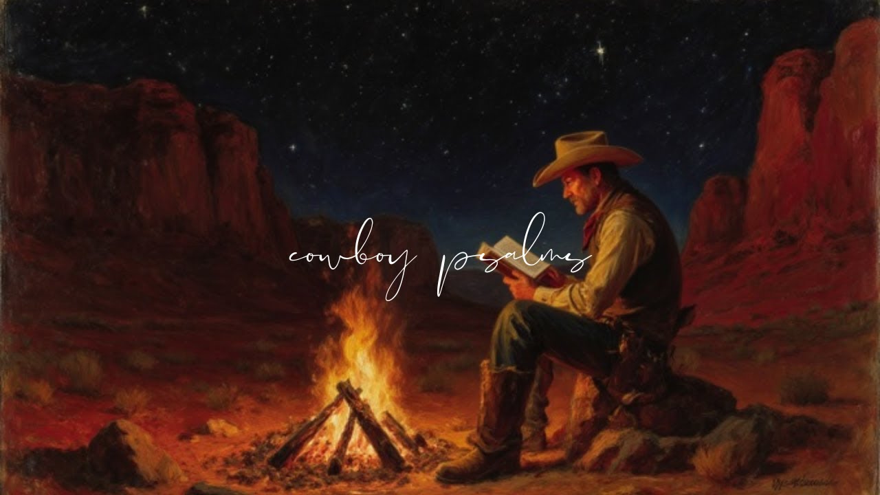 a cowboy sings some psalms by the fire under a starry sky | to strengthen your heart