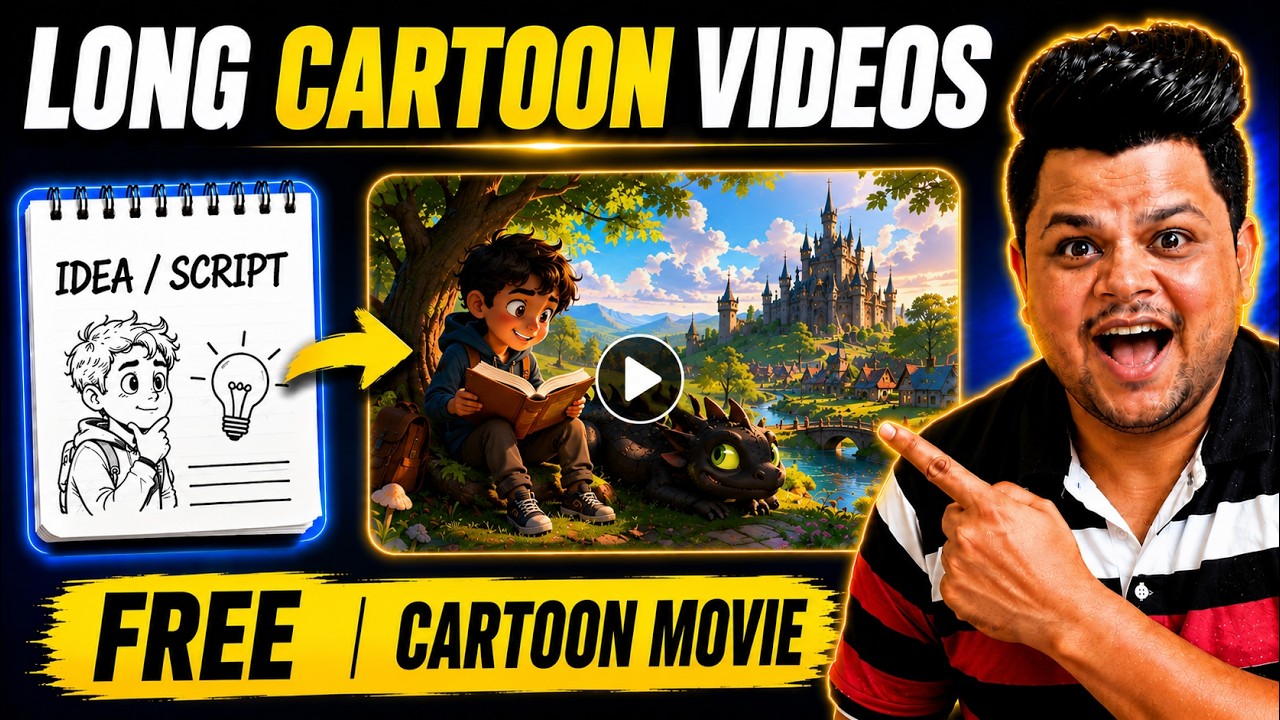 AI Cartoon Video FREE - Long Faceless Story with Google Flow AI 2026