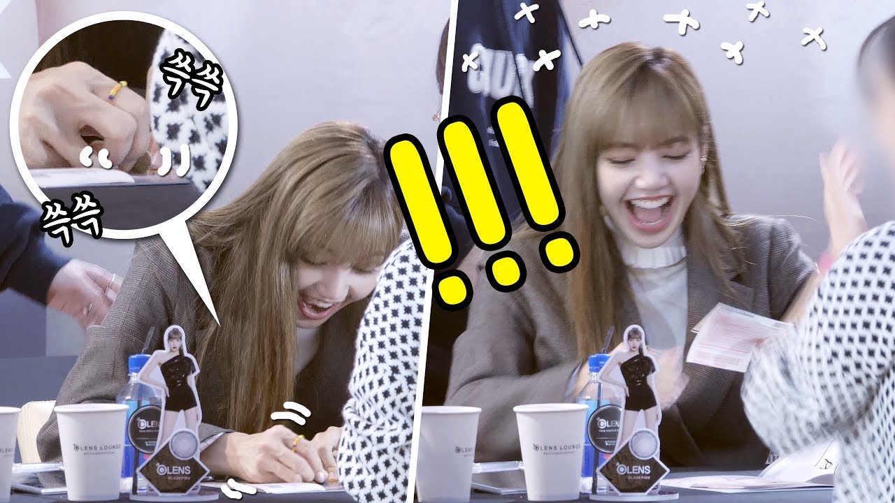 [ENG] 즉석복권에 당첨된 리사  Lisa win instant lottery : 블랙핑크 팬사인회 BLACKPINK fansign event : 잠실 롯데월드 입구 191012