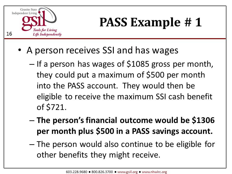 Disability Benefits Info for NH Employment Professionals: #10 Plan to Achieve Self-Support (PASS)