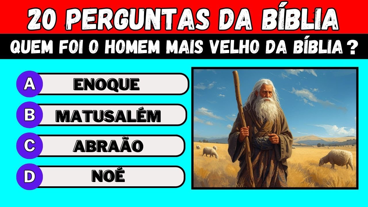 QUIZ COM 20 PERGUNTAS DA BÍBLIA DE NÍVEL FÁCIL, MÉDIO E DIFÍCIL -  QUIZ BÍBLICO #274