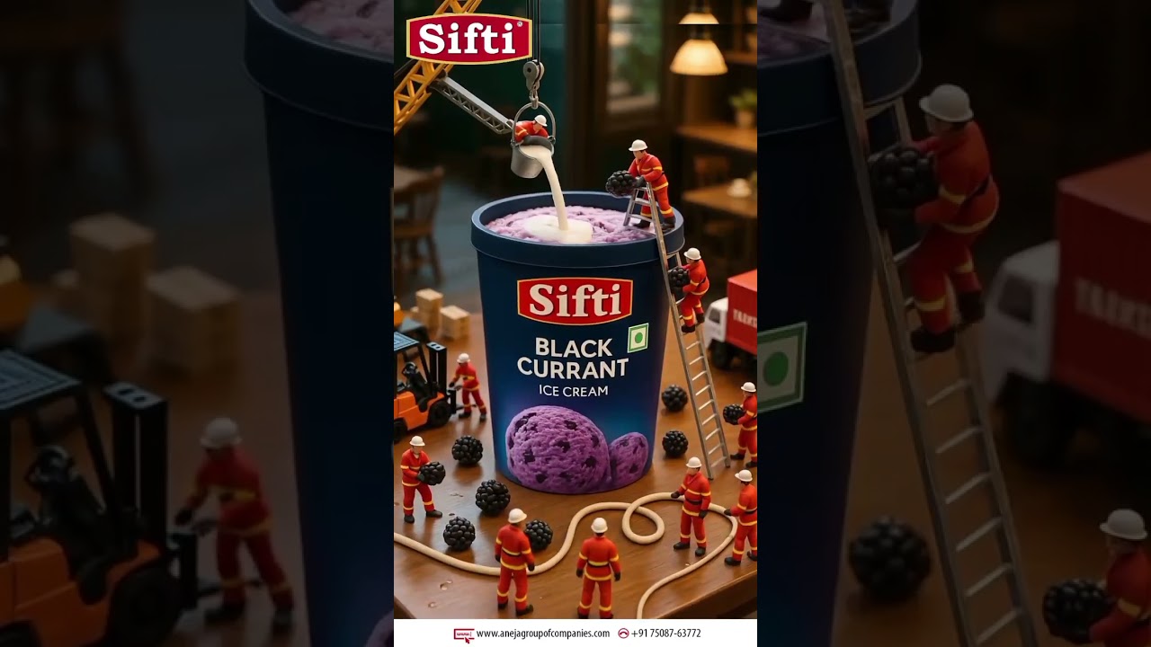 Indulge in the rich, fruity delight of Sifti Black Currant Ice Cream.