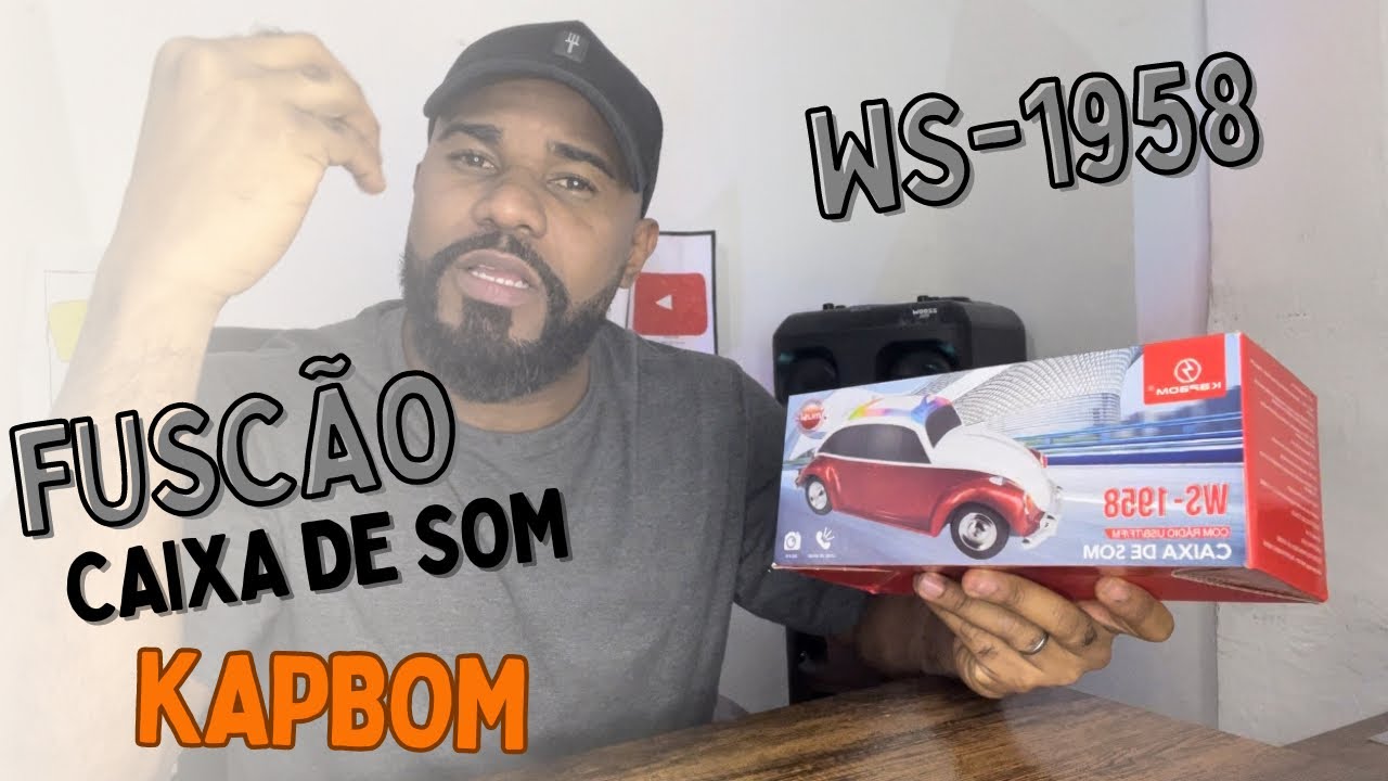CAIXA DE SOM FUSCA DA KAPBOM TÁXI RÁDIO LED