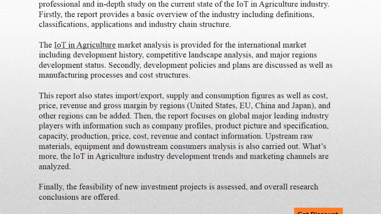 Global IoT in Agriculture Market Analysis & Forecast  2016 to 2022