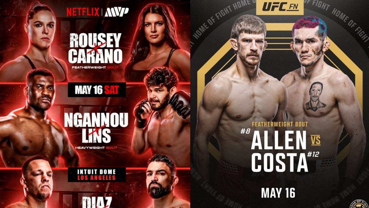 NETFLIX MMA ROUSEY VS CARANO & UFC VEGAS 117 LIVE ALLEN VS COSTA LIVESTREAM AND FULL FIGHT COMPANION
