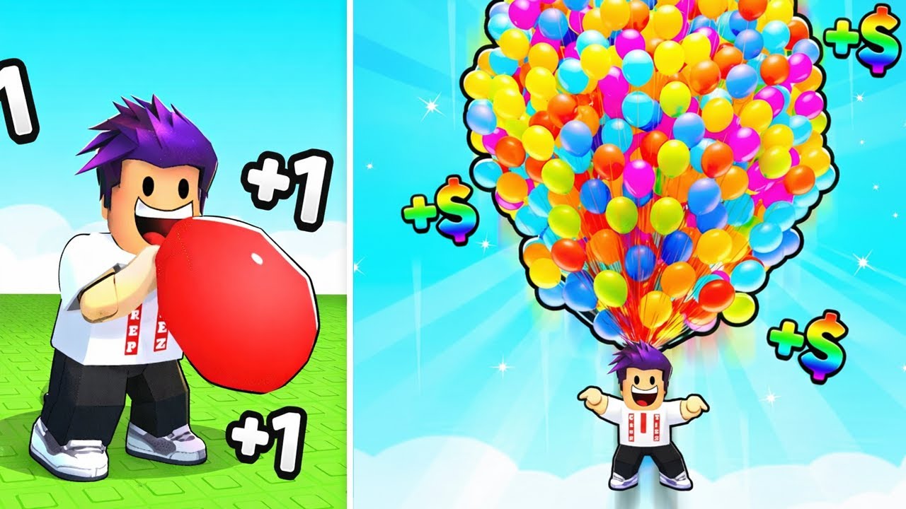 تحدى نفخ بالون كل ثانية يزيد حجم البالون 9999999 roblox !! 🎈😗