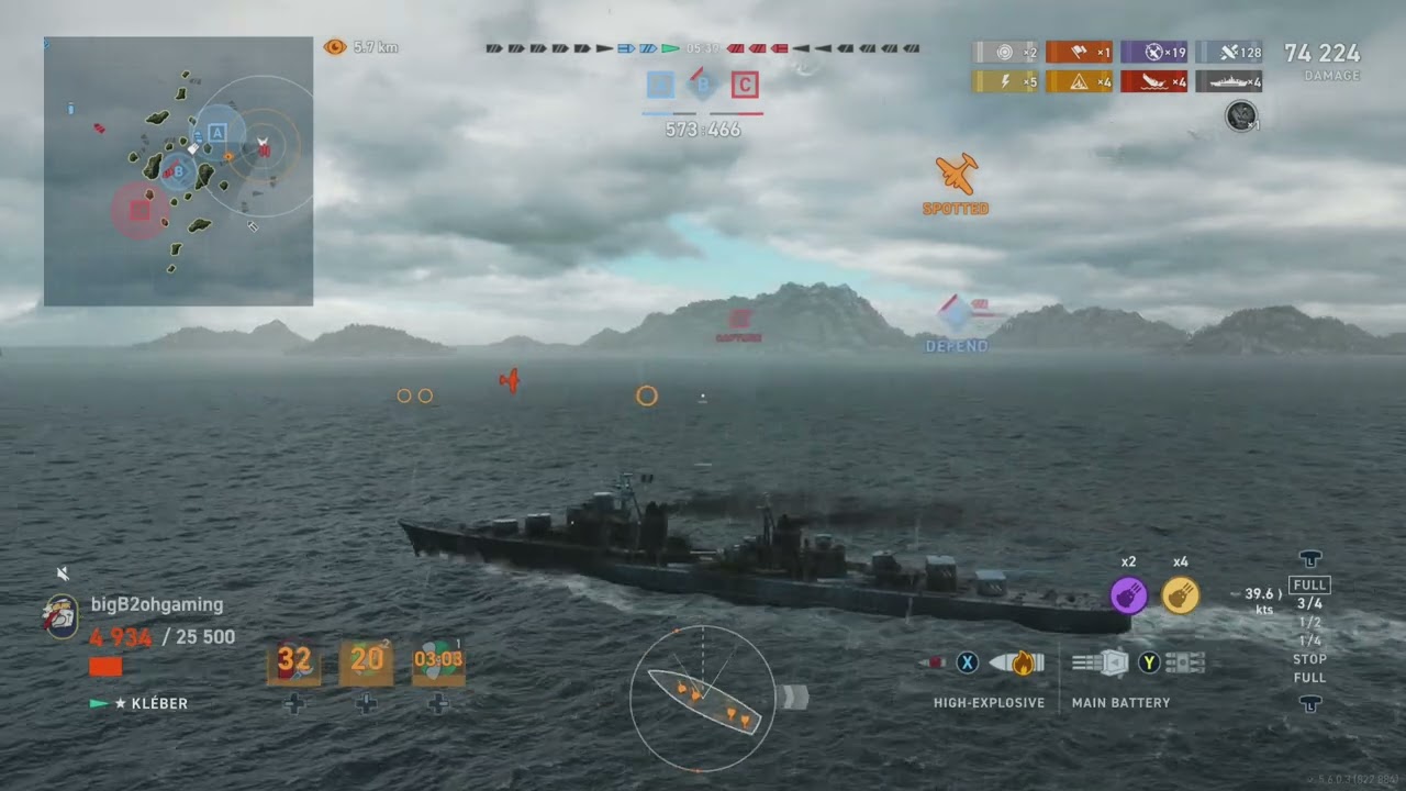 Kleber Legendary Reload Mod with 4 MBRB - World of Warships Legends - Stream Highlight
