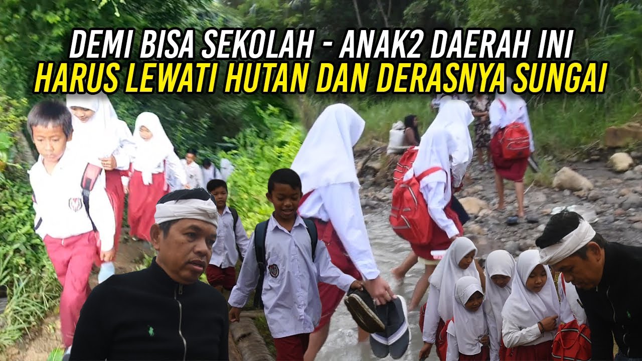 DEMI SEKOLAH AN4K CIGARUKGAK NEKAT LEWATI HUTAN DAN SEBRANGI SUNGAI DERAS SAAT HUJAN