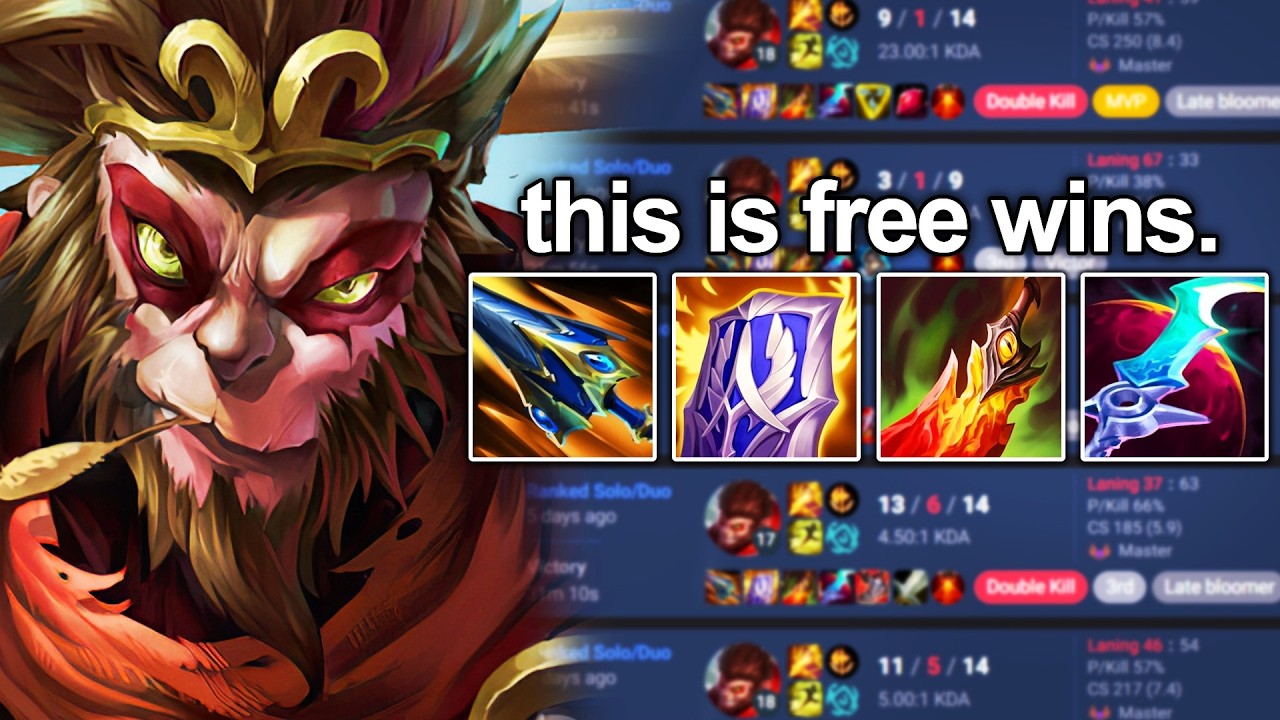 WUKONG HAS NEVER FELT THIS BROKEN! ABUSE THIS CHAMP FOR FREE WINS!