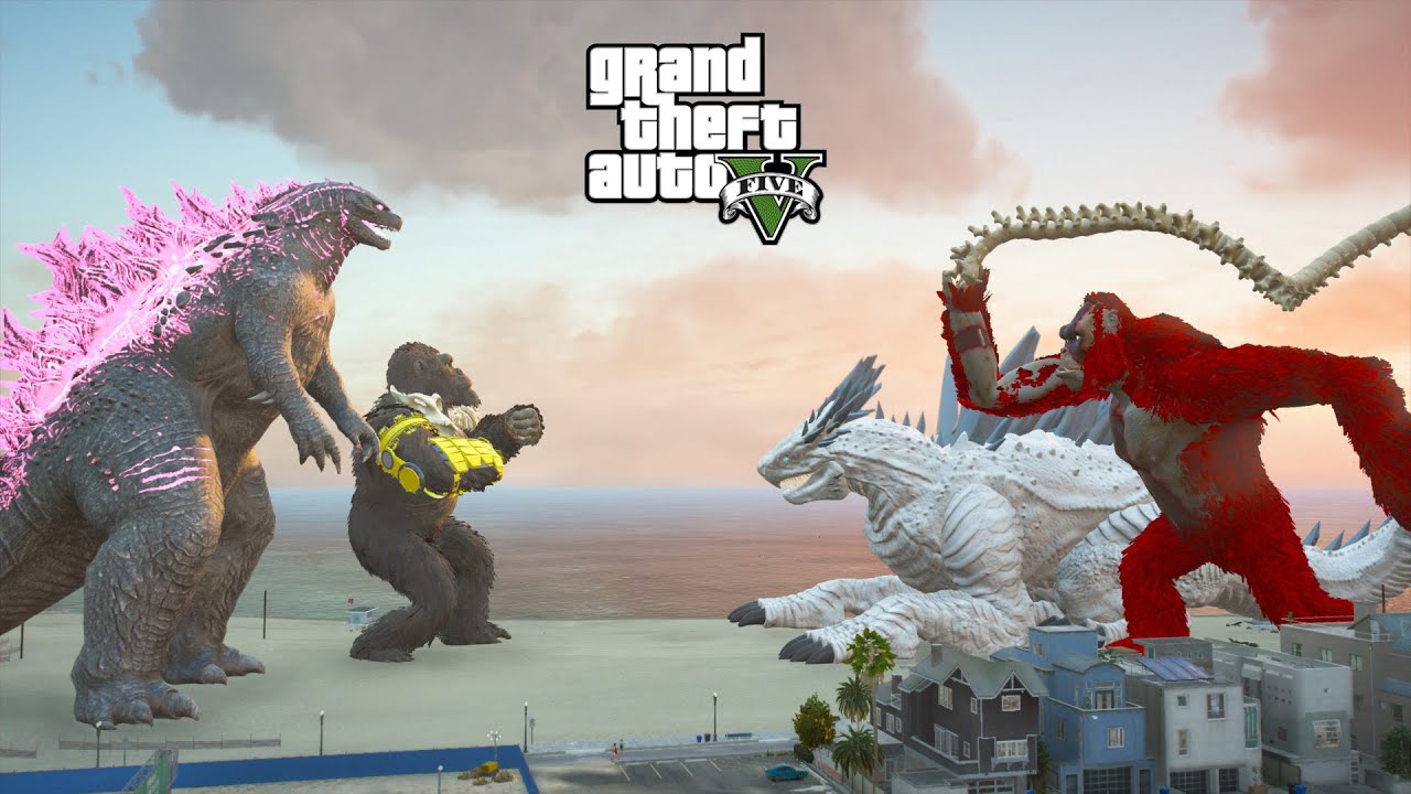 Godzilla x Kong vs Shimo x ScarKing Rematch - GTA 5 Mods