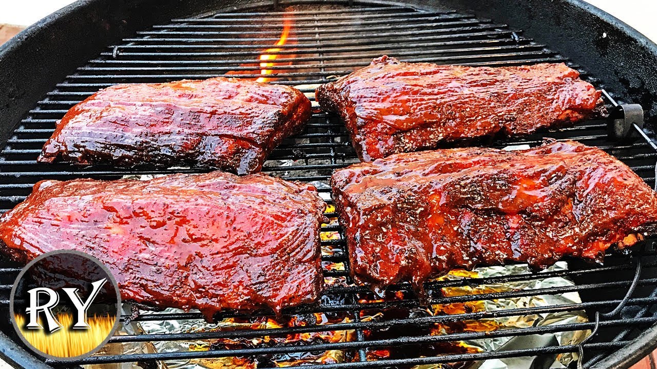 Brown Sugar Pepper Ribs Smoked On The Weber Kettle