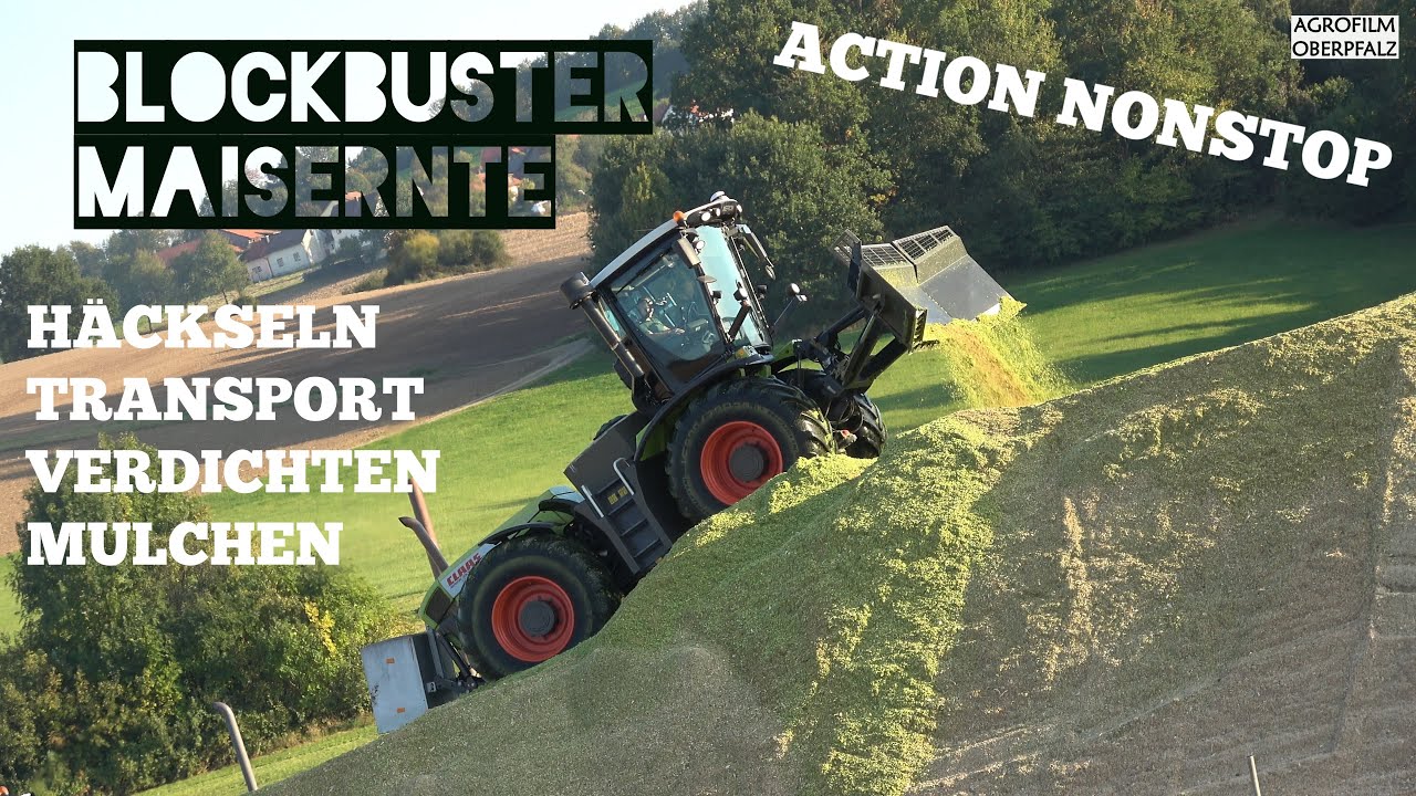 HOCH HINAUS mit Claas Xerion 3300 und Krone BigX 1100 - Maisernte - LU Ruhland - John Deere 7R 330