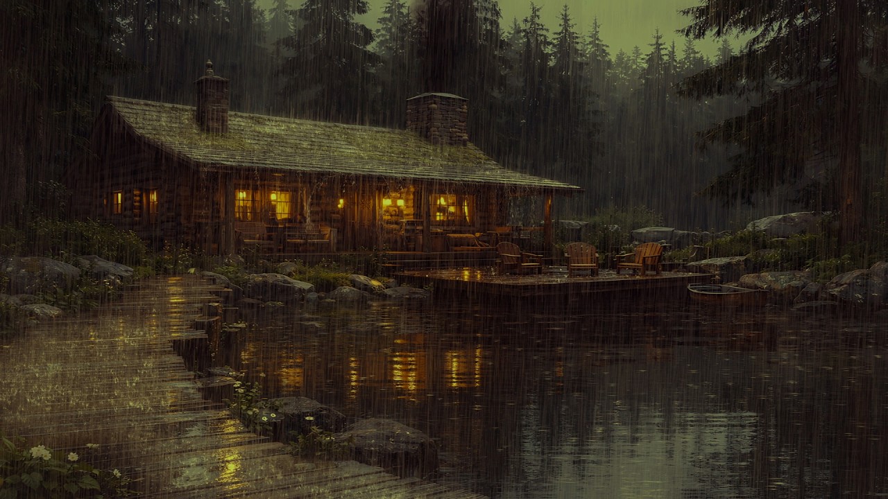 Midnight Rainstorm in the Deep Forest 🌩️ Soothing Thunder & Rain for Sleeping