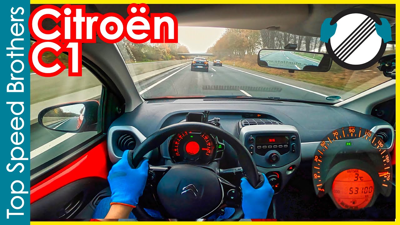 Citroën C1 VTi 68 (2015) AUTOBAHN POV TOP SPEED 🚀