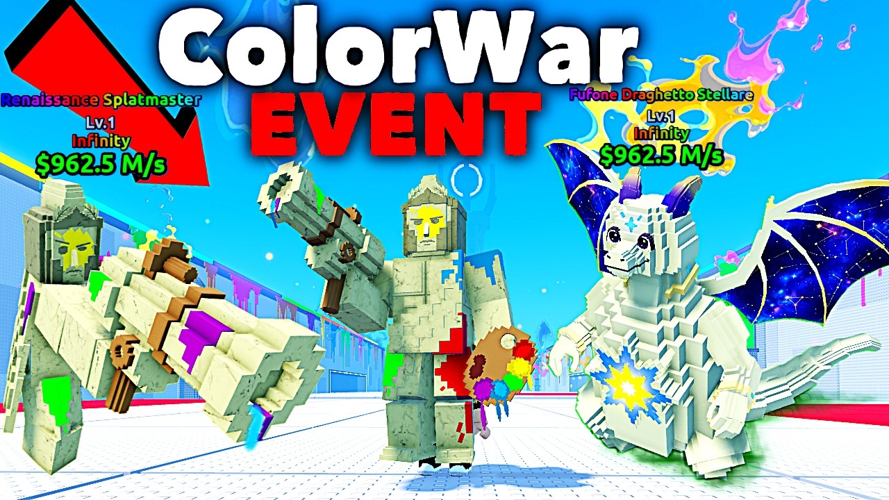 Новое событие ColorWar и получение всех новых Infinity Brainrot Escape Tsunami для Brainrots