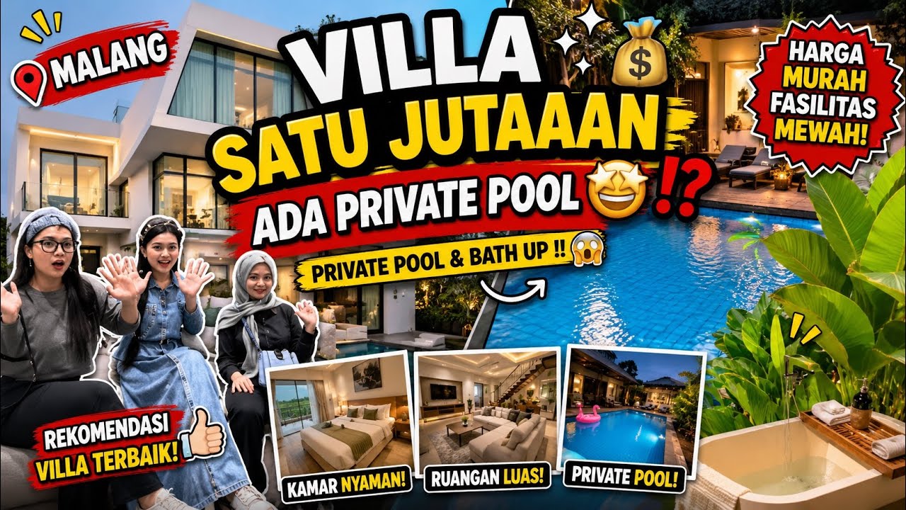 REKOMENDASI VILLA 1 JUTAAN DI BATU MALANG ADA PRIVATE POOL NYA?!!!