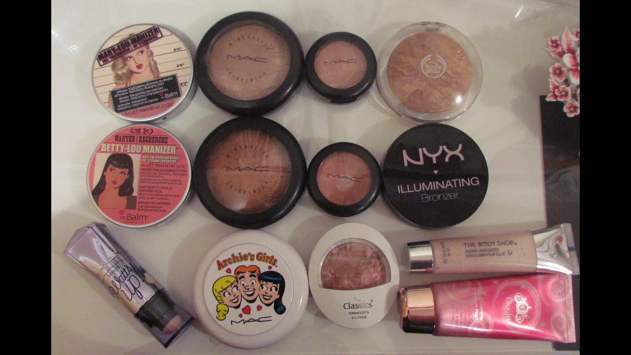 مجموعتي من اضاءة الوجه هايلايتر - My collection of highlighters