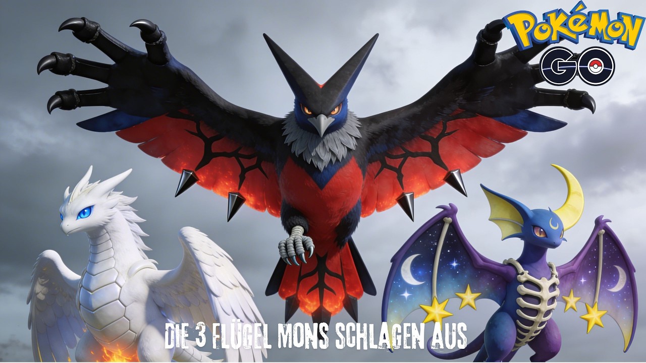 Reshiram, Lunala und Yveltal ziehen in die Schlacht