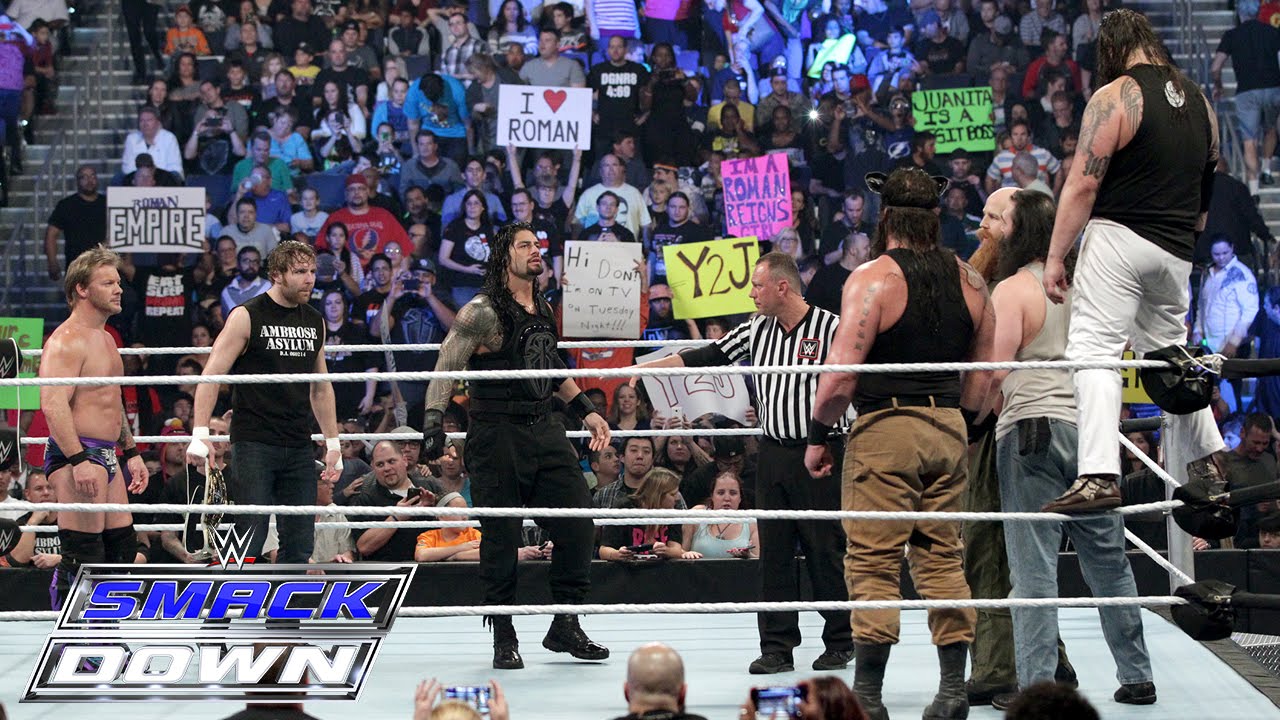 Roman Reigns, Dean Ambrose & Chris Jericho vs. Bray Wyatt, Harper & Rowan: SmackDown, Jan. 28, 2016