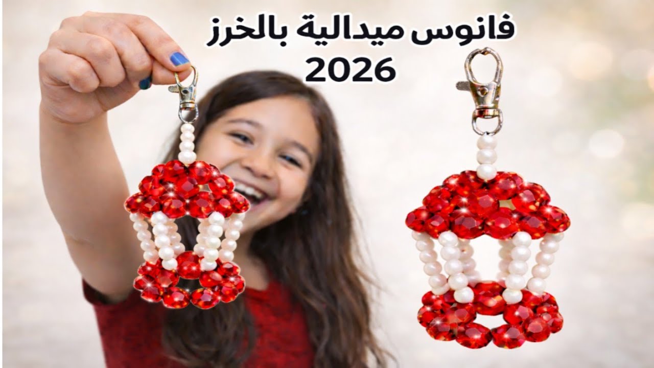 تعليم فن الخرز /👉 مش هتصدقي النتيجة! فانوس خرز لامع ✨ #diy 