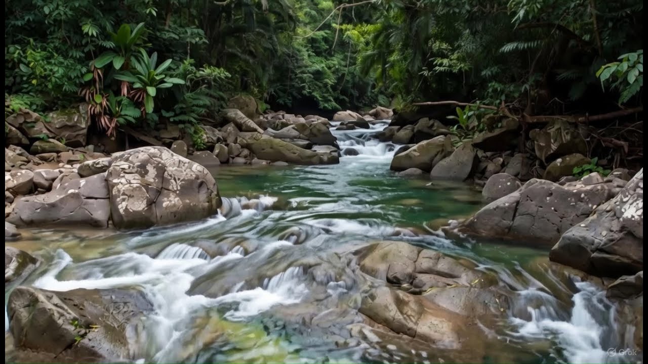 Soothing Mountain River Flowing Sound | ASMR Water Sound for Sleep, Relaxation & Meditation.