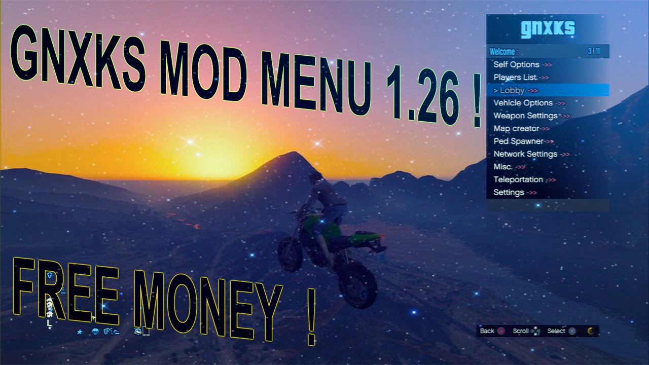 [PS3/1.26/1.30] GTA 5 MOD MENU - GNXKS (Free Money)