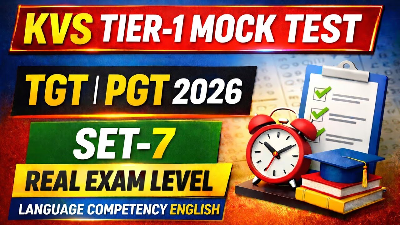 KVS TGT PGT Mock Test Set 7 TENSE Sure Shot Questions Most Expected MCQs 2026  KVS TGT PGT Exam 2026