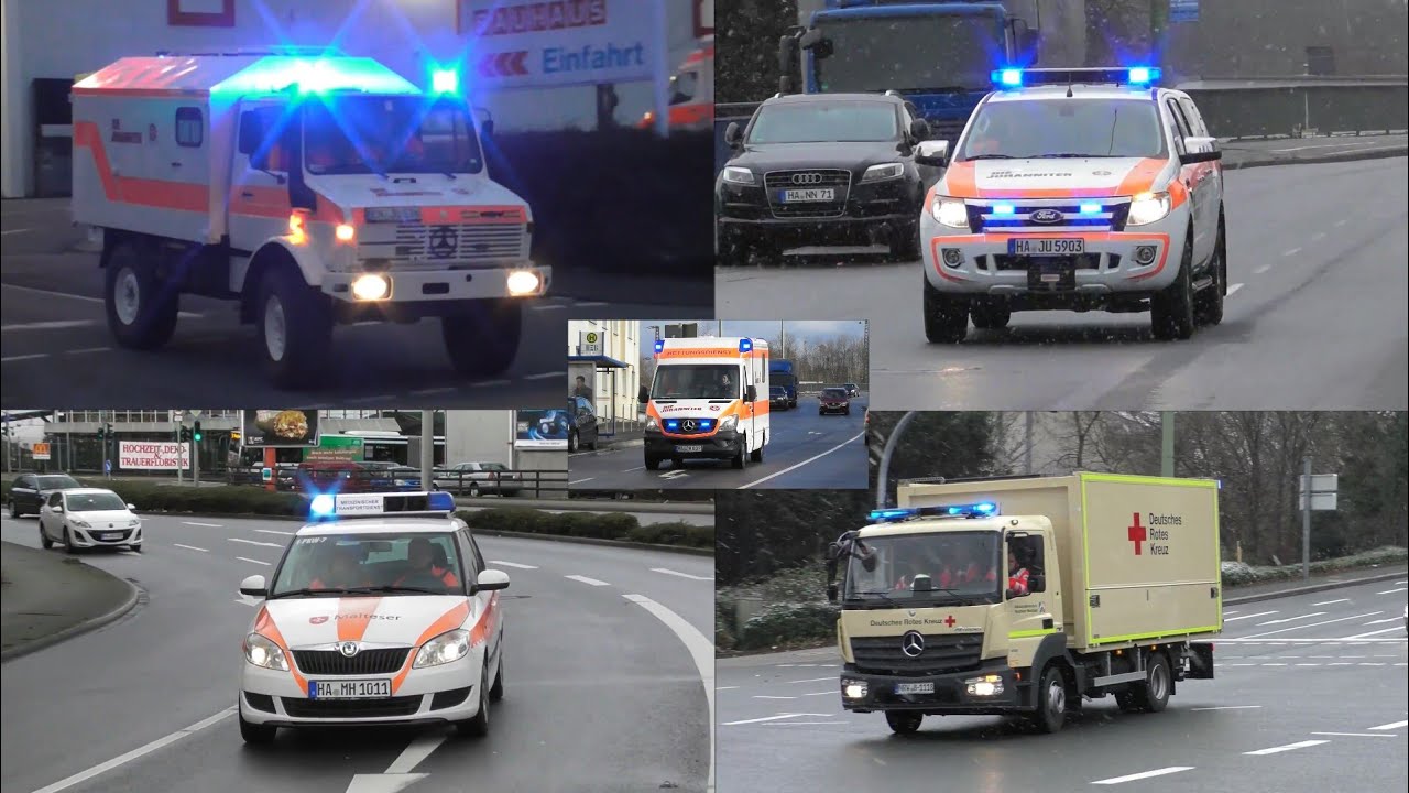 [Gigantisches Alarmfahrtentraining in Hagen] Diverse Alarmfahrten der Hagener HiOrgs am 04.02.2018