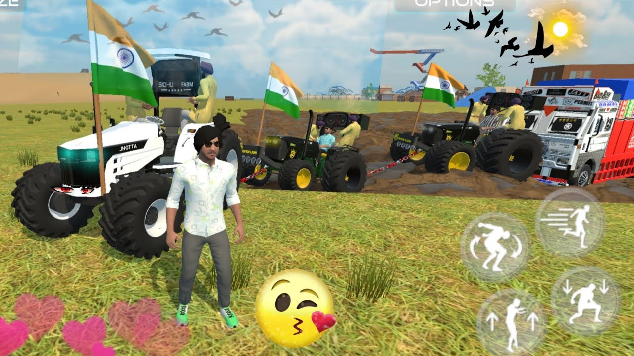 🛑तीन ट्रैक्टर एक ट्रक को निकाल रहे हैं powerful truck game 🎮 #geming #gemar #tractorgame #vairal 🚜❣️