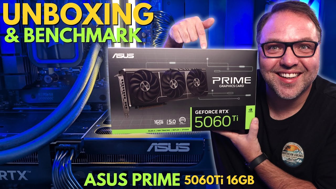 Распаковка и тесты видеокарты ASUS Prime RTX 5060 Ti 16GB GDDR7 (3DMark и Superposition)