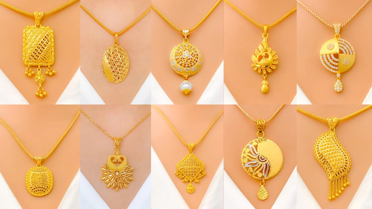 New Trending Lightweight gold Chain pendant set designs//Latest gold locket design//New collection